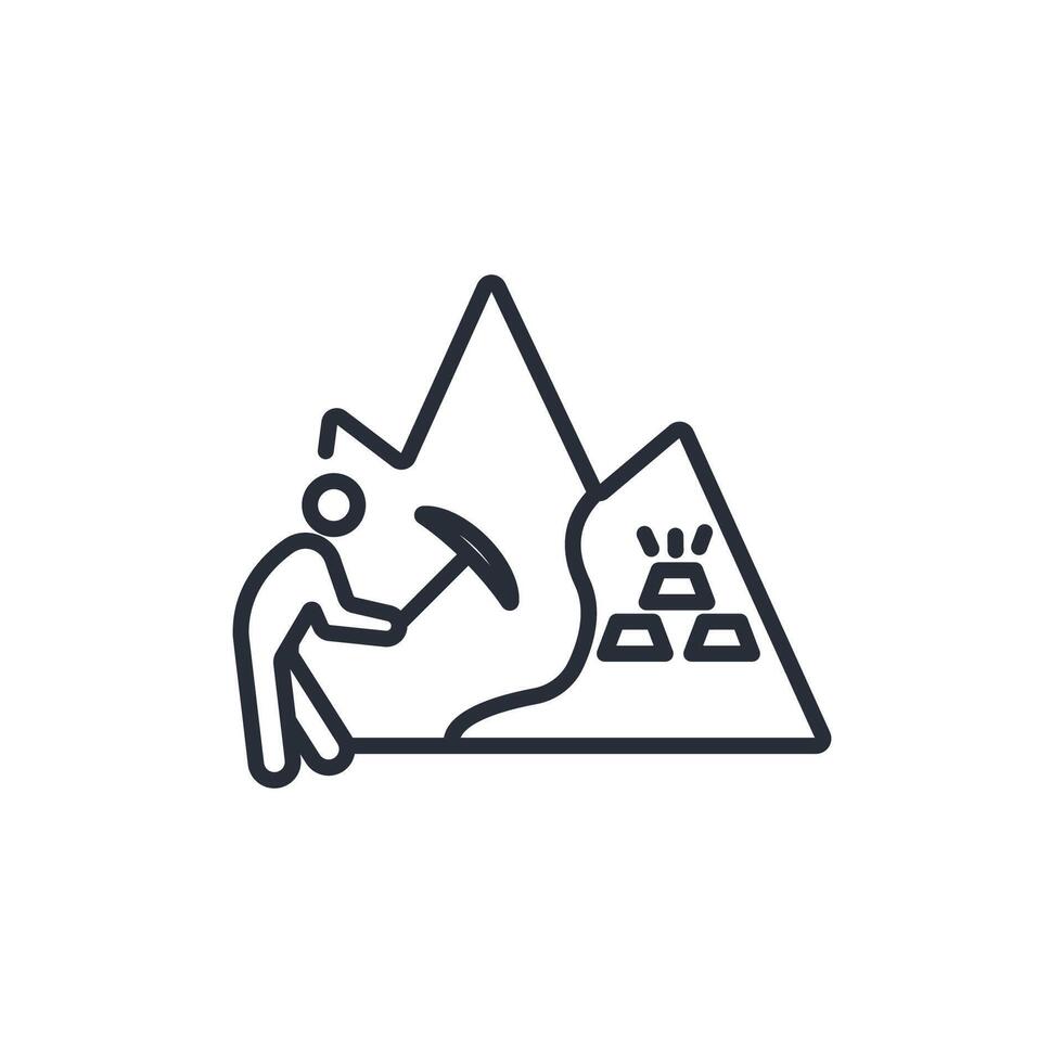 underground mining icon. .Editable stroke.linear style sign for use web design,logo.Symbol illustration. vector