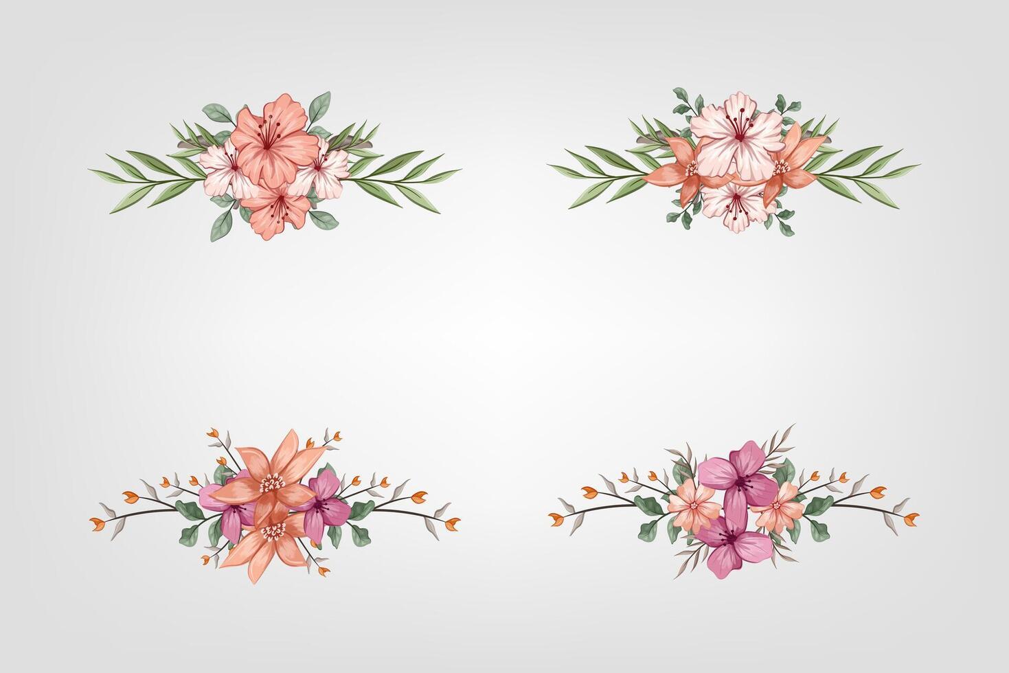 The Blooms Greenery Floral Foliage Ornament Corner Text Separator adds elegant framing text in invitations, cards vector