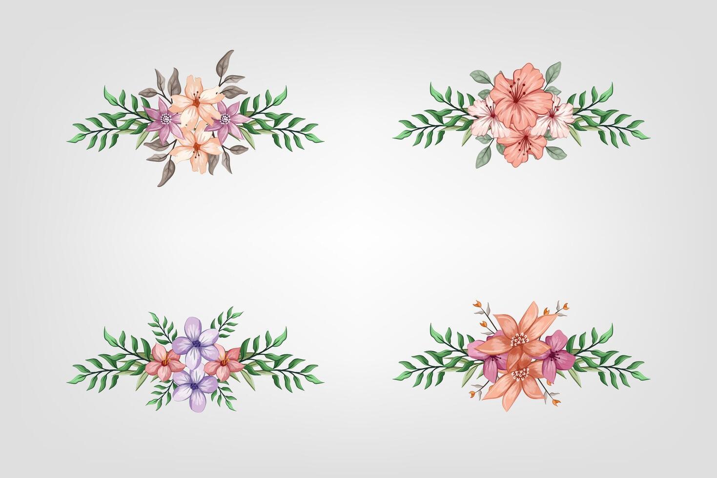 The Blooms Greenery Floral Foliage Ornament Corner Text Separator adds elegant framing text in invitations, cards vector