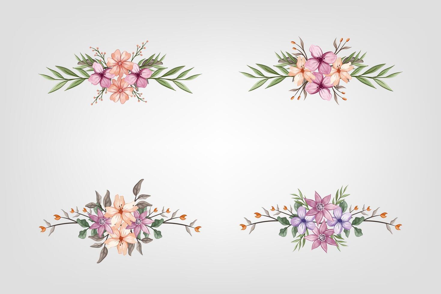 The Blooms Greenery Floral Foliage Ornament Corner Text Separator adds elegant framing text in invitations, cards vector