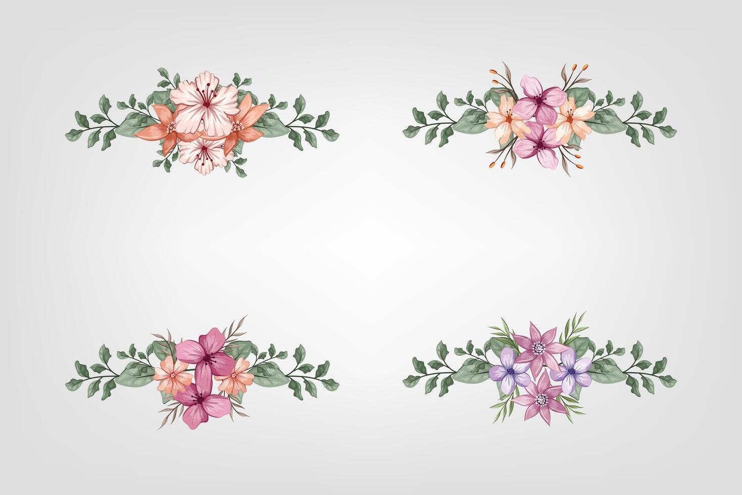 The Blooms Greenery Floral Foliage Ornament Corner Text Separator adds elegant framing text in invitations, cards vector