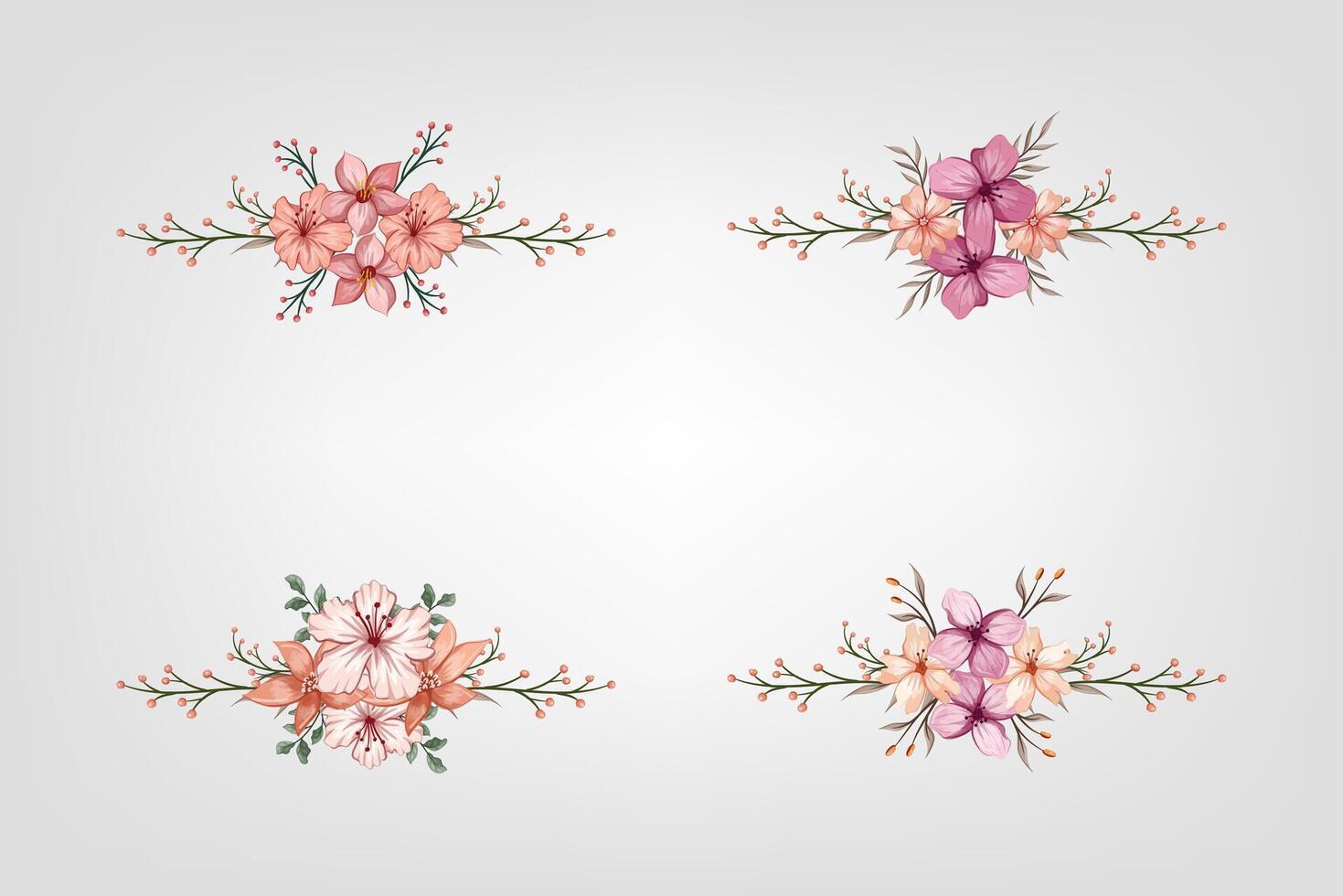 The Blooms Greenery Floral Foliage Ornament Corner Text Separator adds elegant framing text in invitations, cards vector