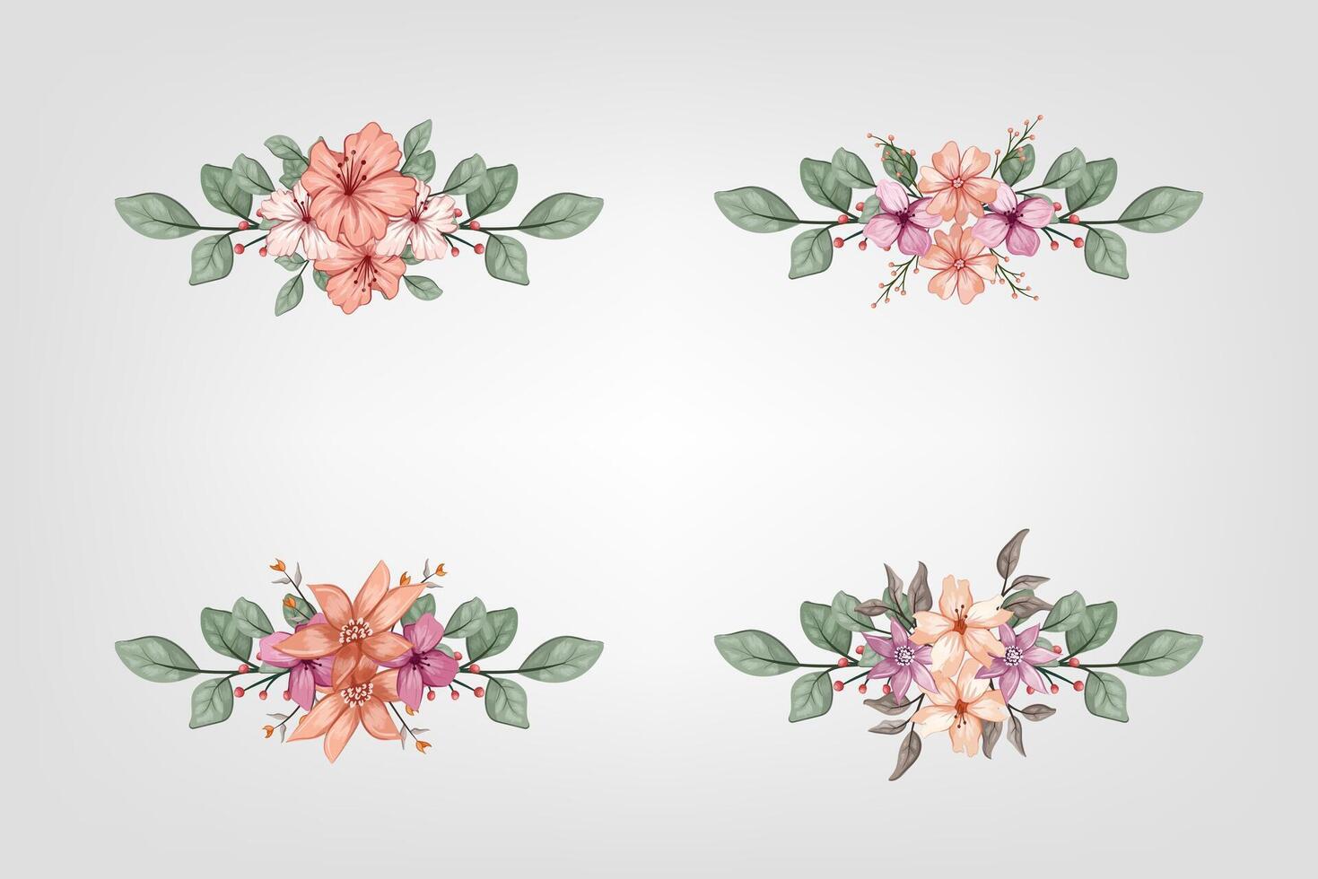 The Blooms Greenery Floral Foliage Ornament Corner Text Separator adds elegant framing text in invitations, cards vector