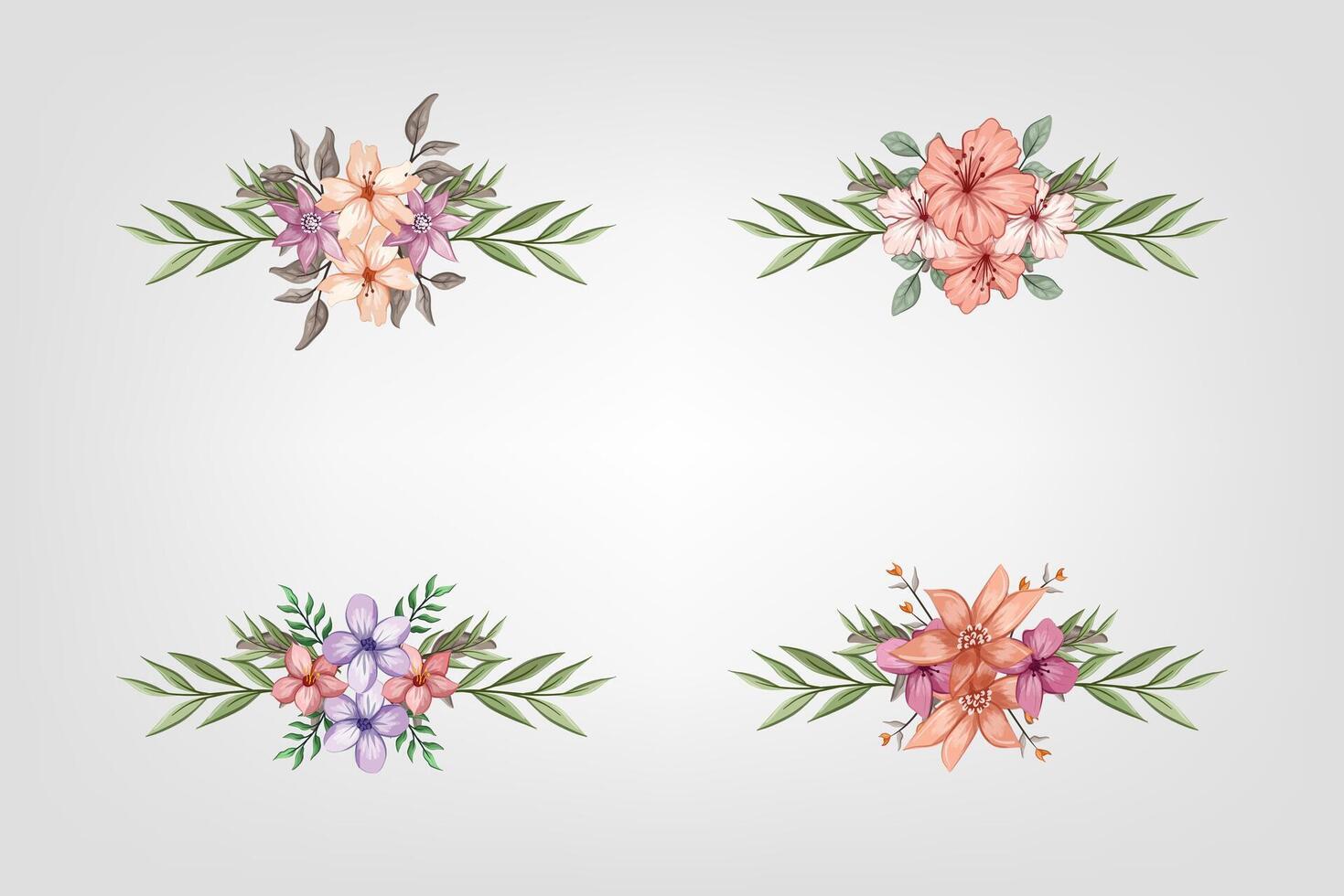 The Blooms Greenery Floral Foliage Ornament Corner Text Separator adds elegant framing text in invitations, cards vector
