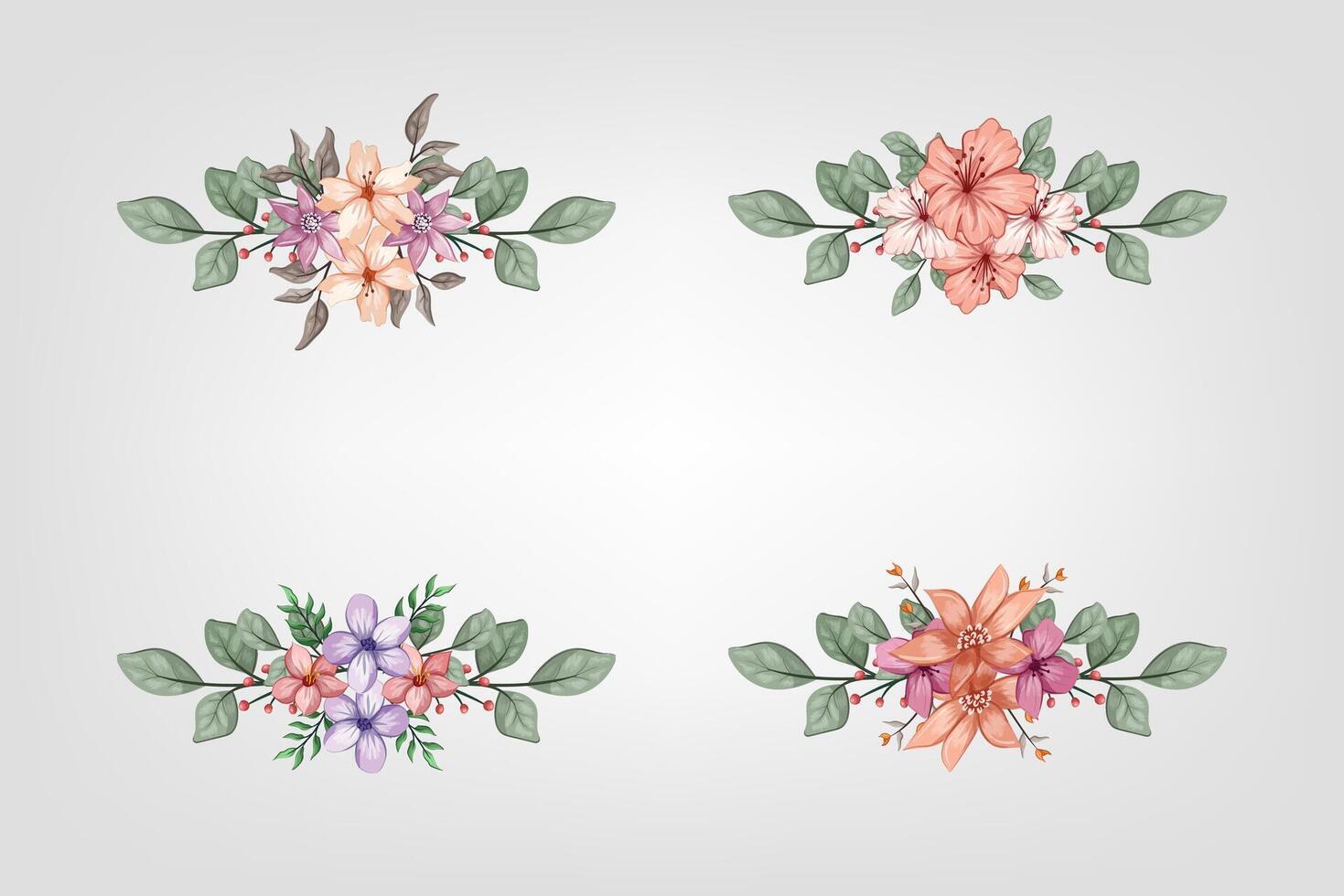 The Blooms Greenery Floral Foliage Ornament Corner Text Separator adds elegant framing text in invitations, cards vector