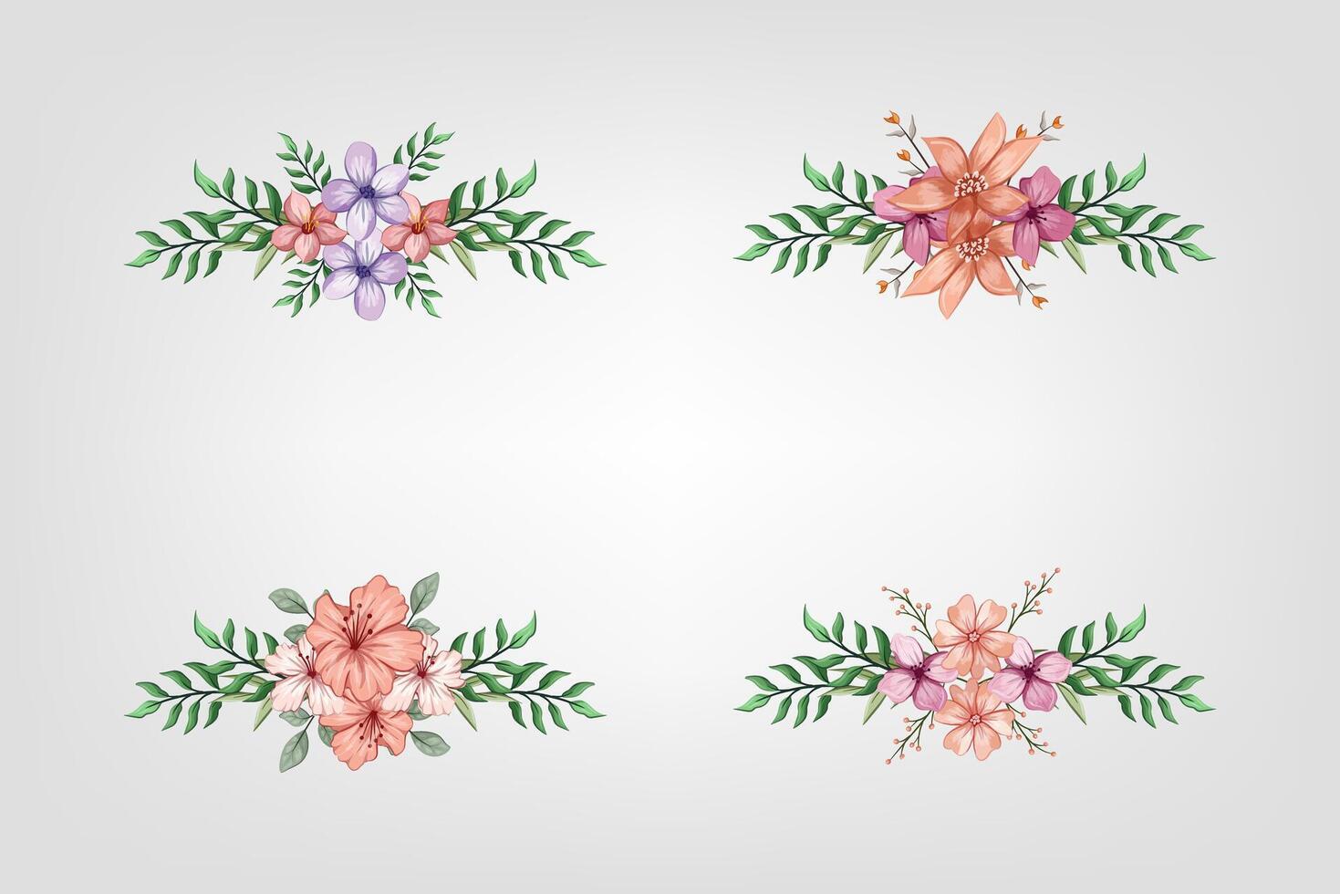 The Blooms Greenery Floral Foliage Ornament Corner Text Separator adds elegant framing text in invitations, cards vector