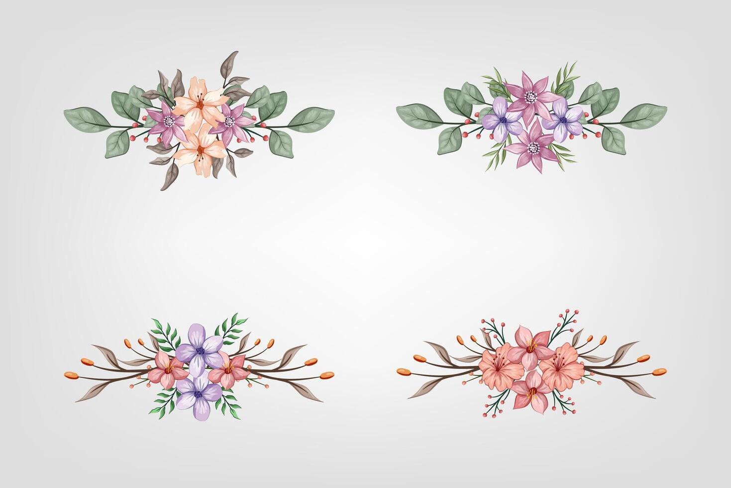 The Blooms Greenery Floral Foliage Ornament Corner Text Separator adds elegant framing text in invitations, cards vector