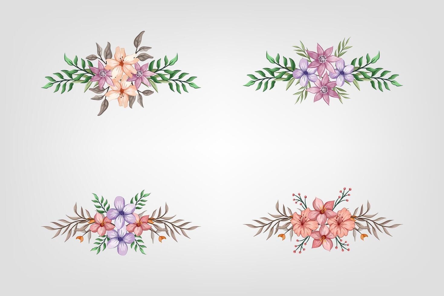 The Blooms Greenery Floral Foliage Ornament Corner Text Separator adds elegant framing text in invitations, cards vector