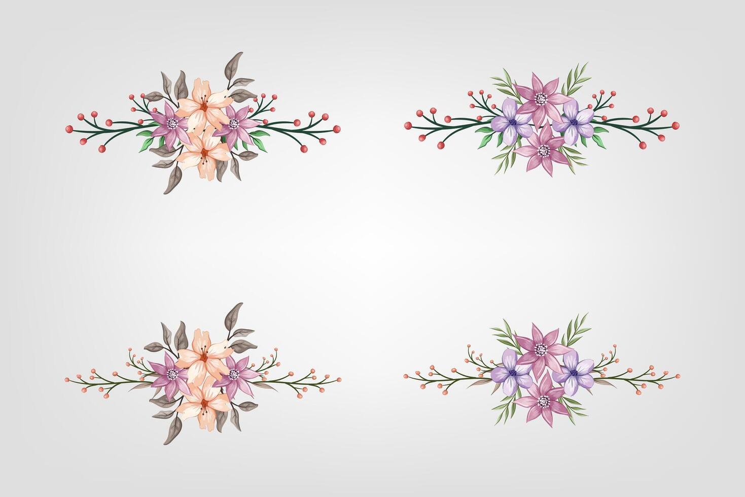 The Blooms Greenery Floral Foliage Ornament Corner Text Separator adds elegant framing text in invitations, cards vector