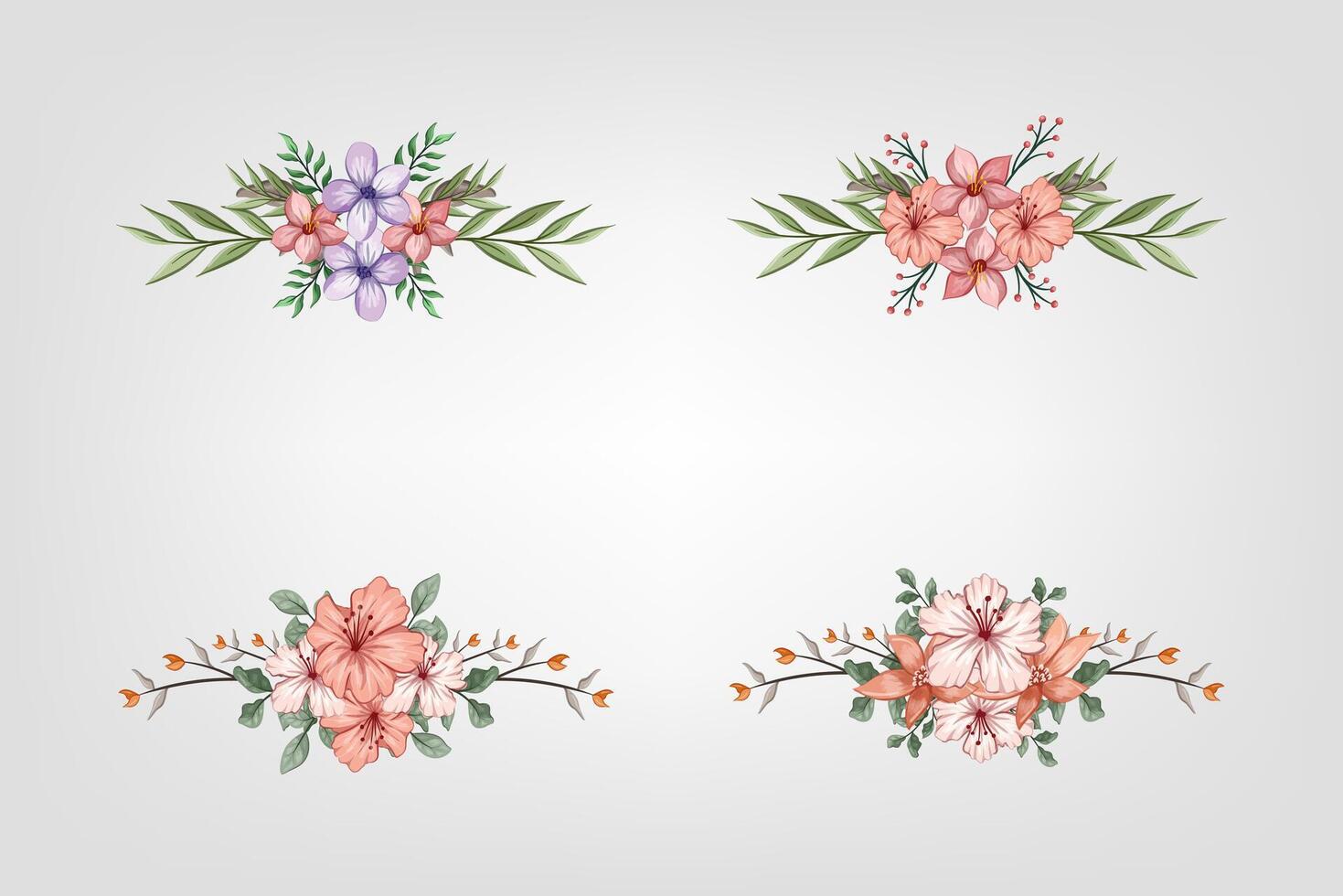 The Blooms Greenery Floral Foliage Ornament Corner Text Separator adds elegant framing text in invitations, cards vector