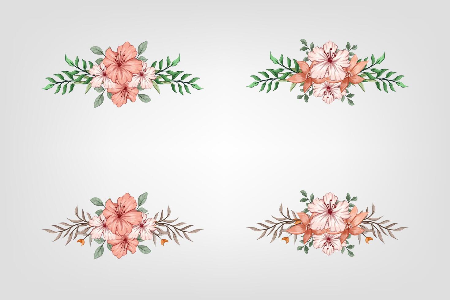 The Blooms Greenery Floral Foliage Ornament Corner Text Separator adds elegant framing text in invitations, cards vector