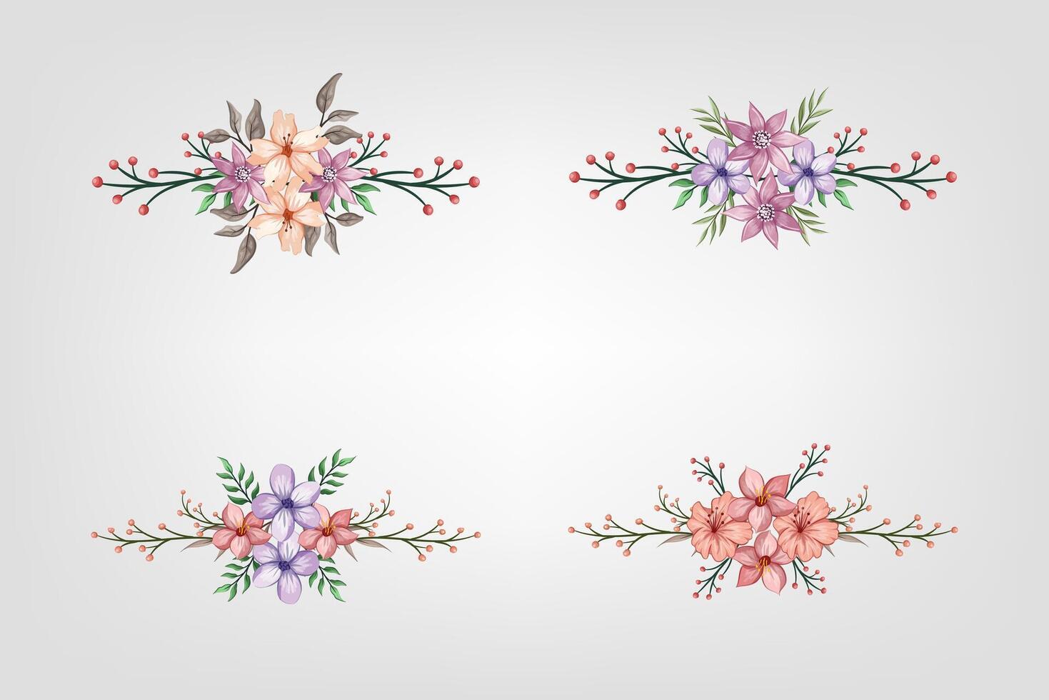 The Blooms Greenery Floral Foliage Ornament Corner Text Separator adds elegant framing text in invitations, cards vector