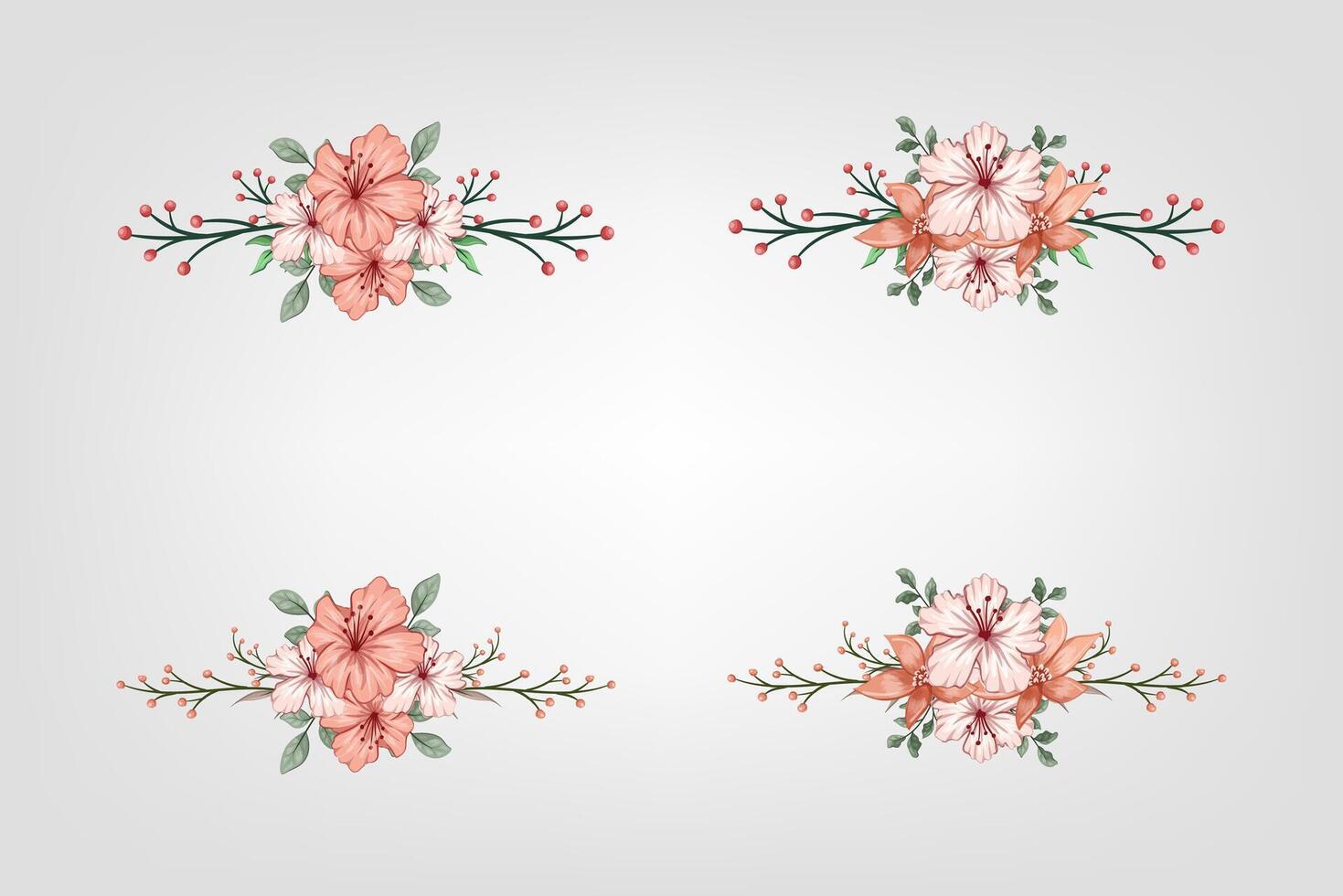The Blooms Greenery Floral Foliage Ornament Corner Text Separator adds elegant framing text in invitations, cards vector