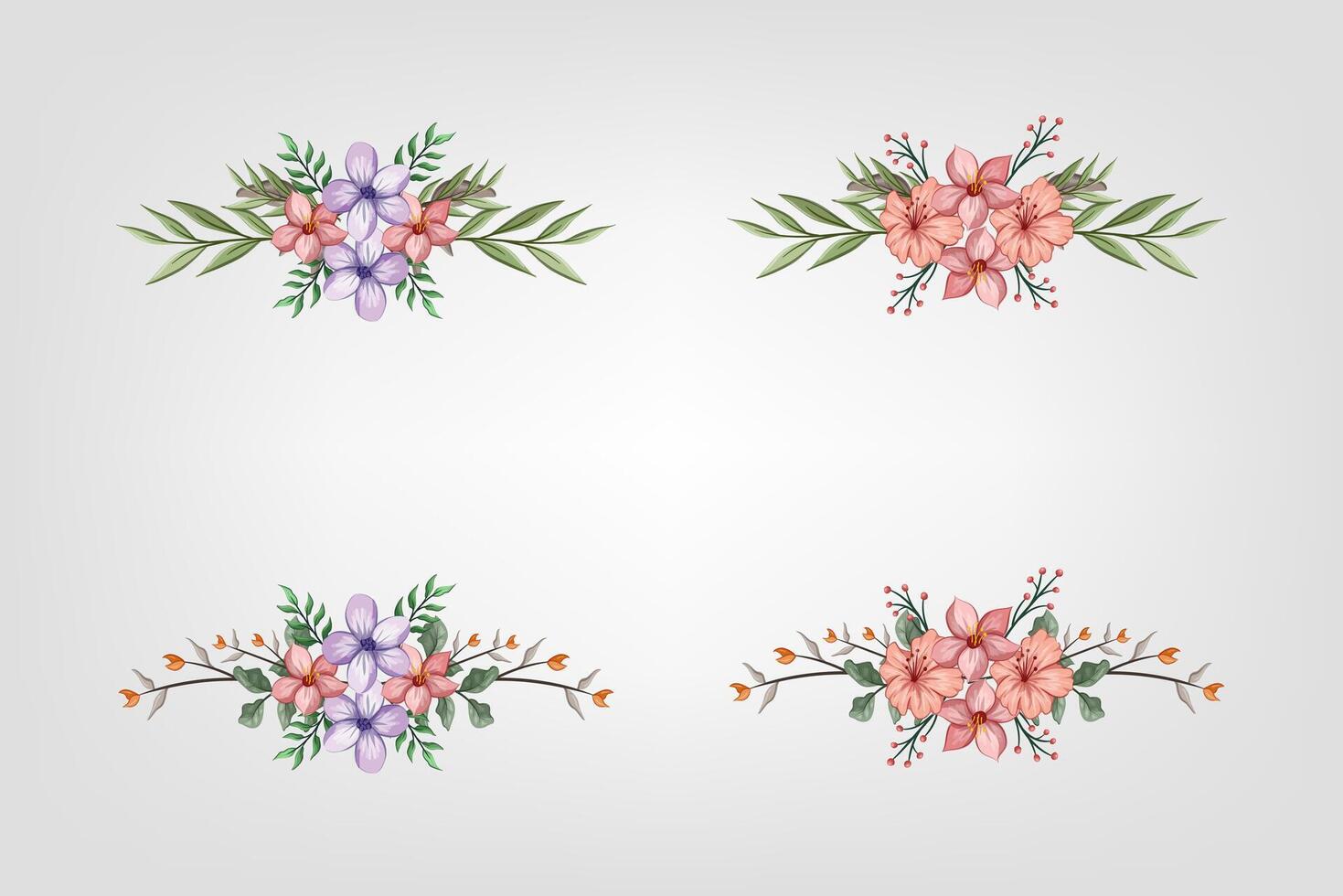 The Blooms Greenery Floral Foliage Ornament Corner Text Separator adds elegant framing text in invitations, cards vector