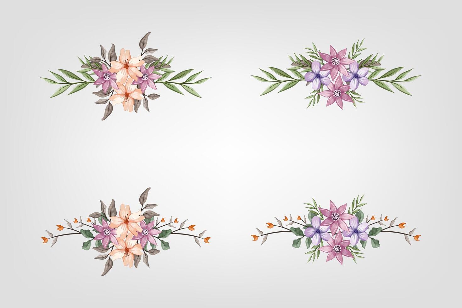 The Blooms Greenery Floral Foliage Ornament Corner Text Separator adds elegant framing text in invitations, cards vector
