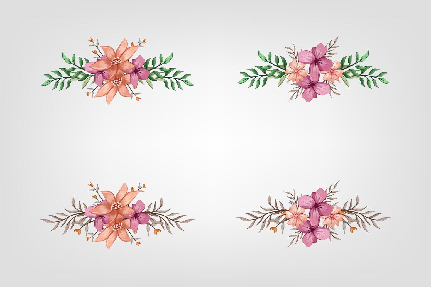 The Blooms Greenery Floral Foliage Ornament Corner Text Separator adds elegant framing text in invitations, cards vector