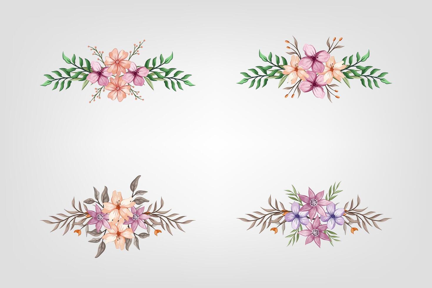 The Blooms Greenery Floral Foliage Ornament Corner Text Separator adds elegant framing text in invitations, cards vector