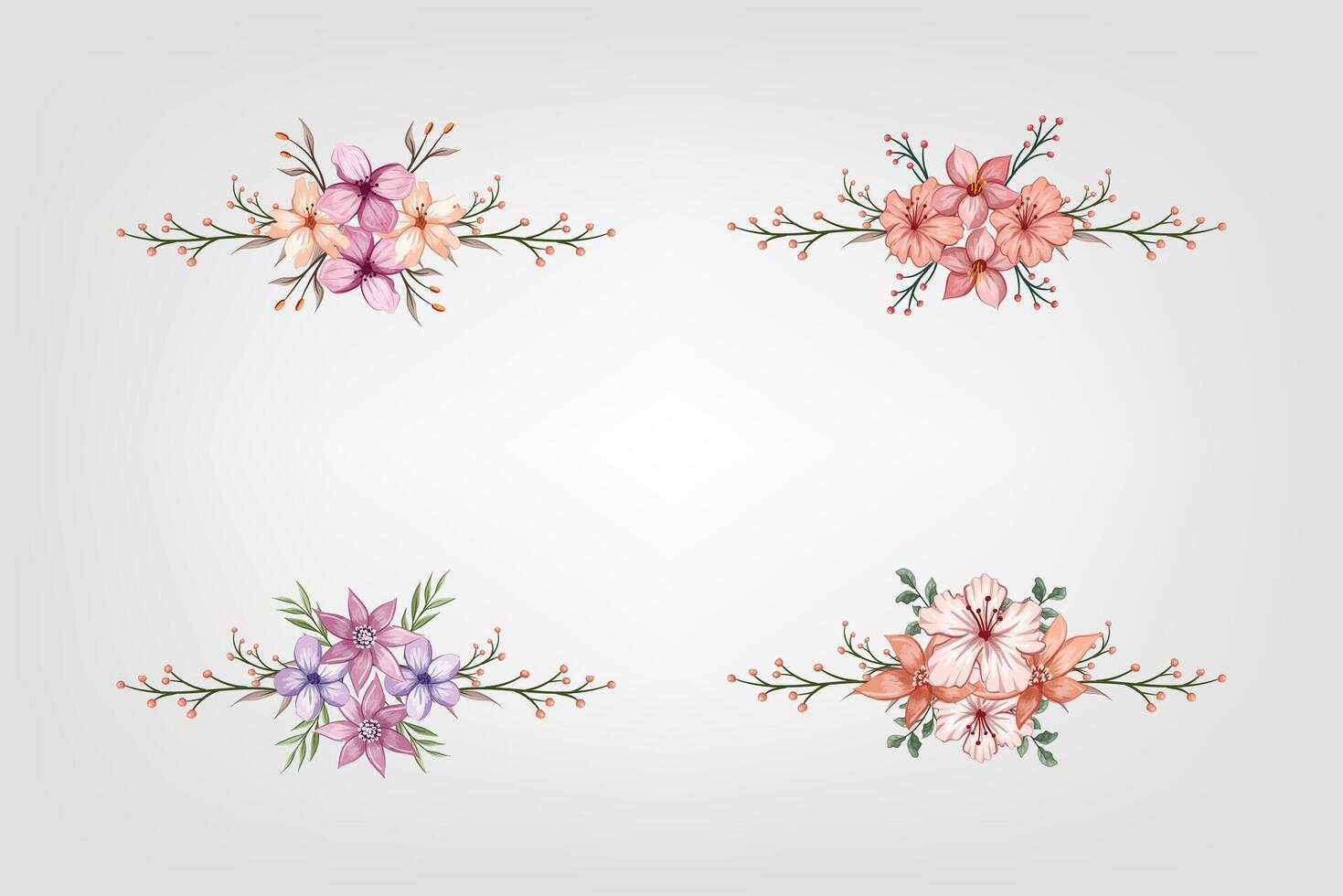 The Blooms Greenery Floral Foliage Ornament Corner Text Separator adds elegant framing text in invitations, cards vector