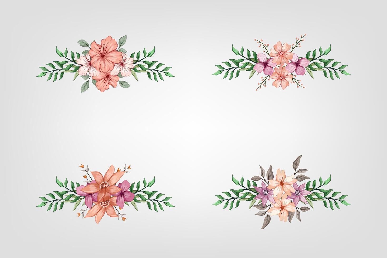 The Blooms Greenery Floral Foliage Ornament Corner Text Separator adds elegant framing text in invitations, cards vector
