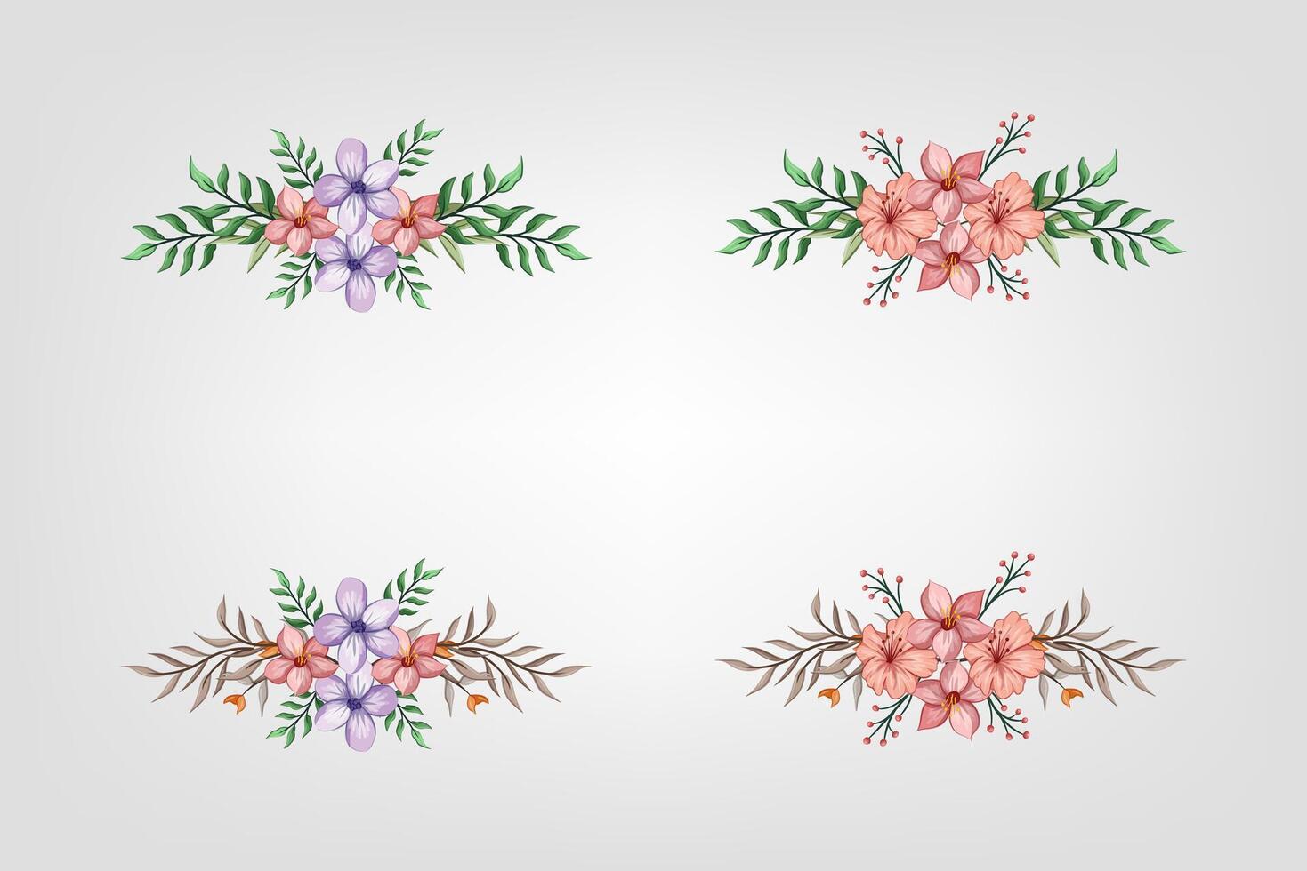 The Blooms Greenery Floral Foliage Ornament Corner Text Separator adds elegant framing text in invitations, cards vector