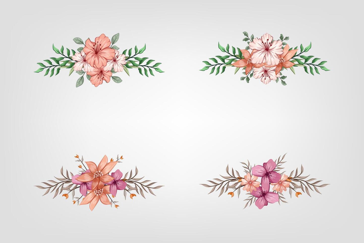 The Blooms Greenery Floral Foliage Ornament Corner Text Separator adds elegant framing text in invitations, cards vector