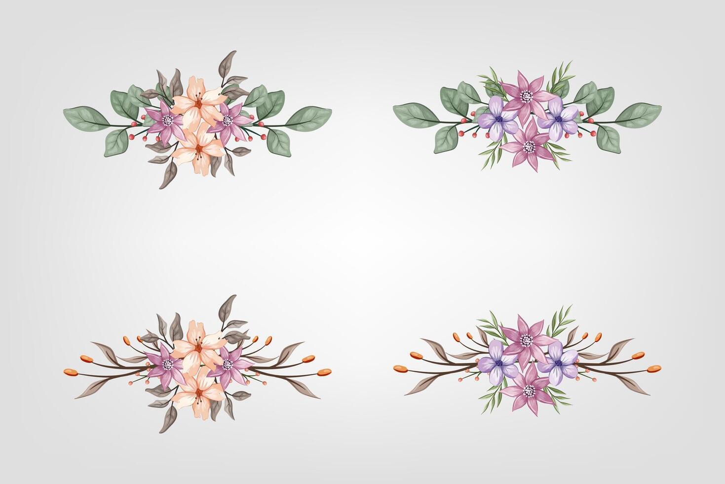 The Blooms Greenery Floral Foliage Ornament Corner Text Separator adds elegant framing text in invitations, cards vector
