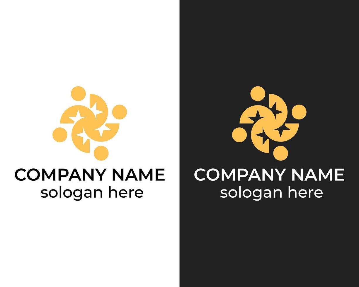 Abstract Team work modern logo design vector