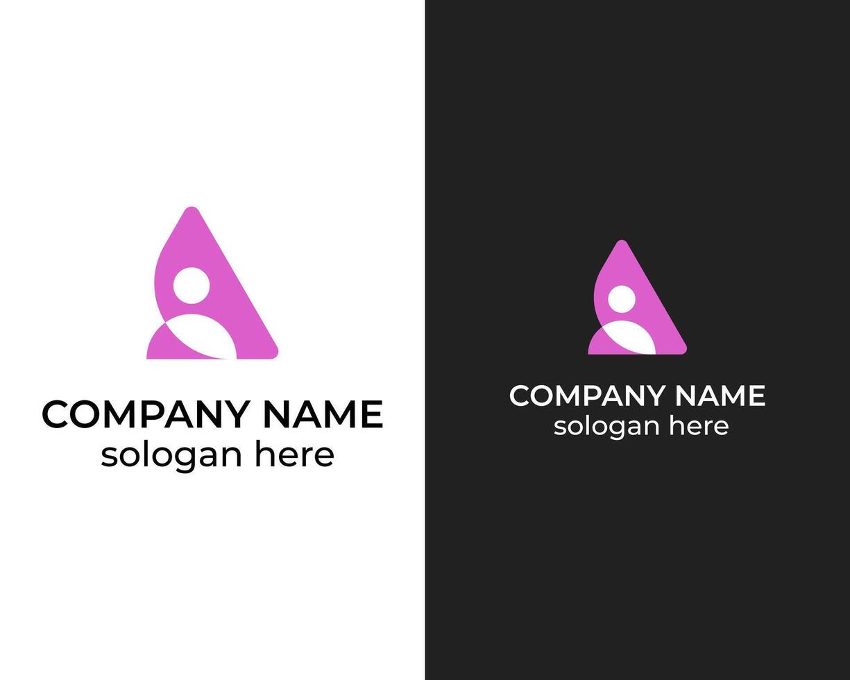 Human with A combination modern app logo design vector