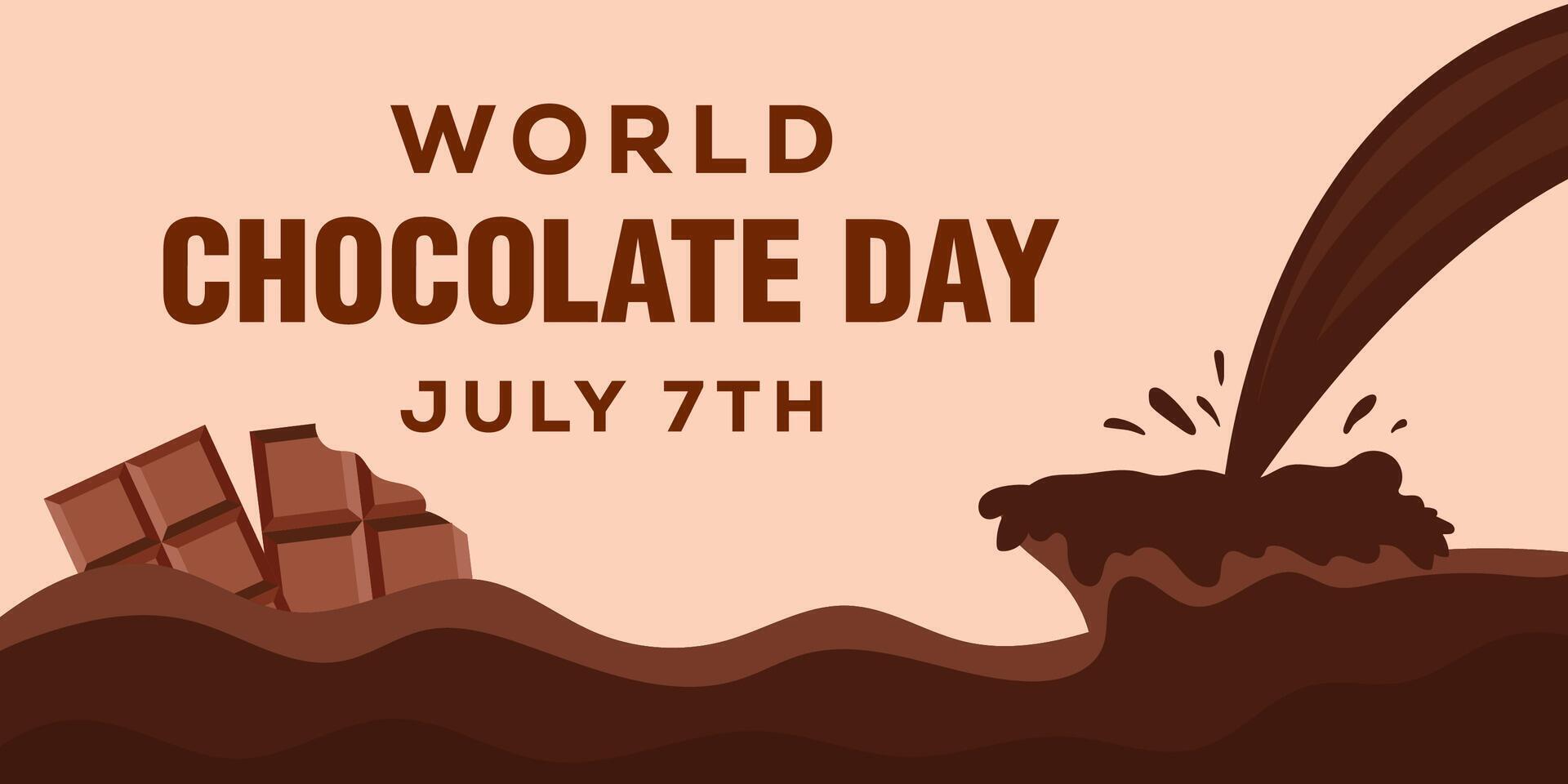 world chocolate day horizontal banner illustration vector