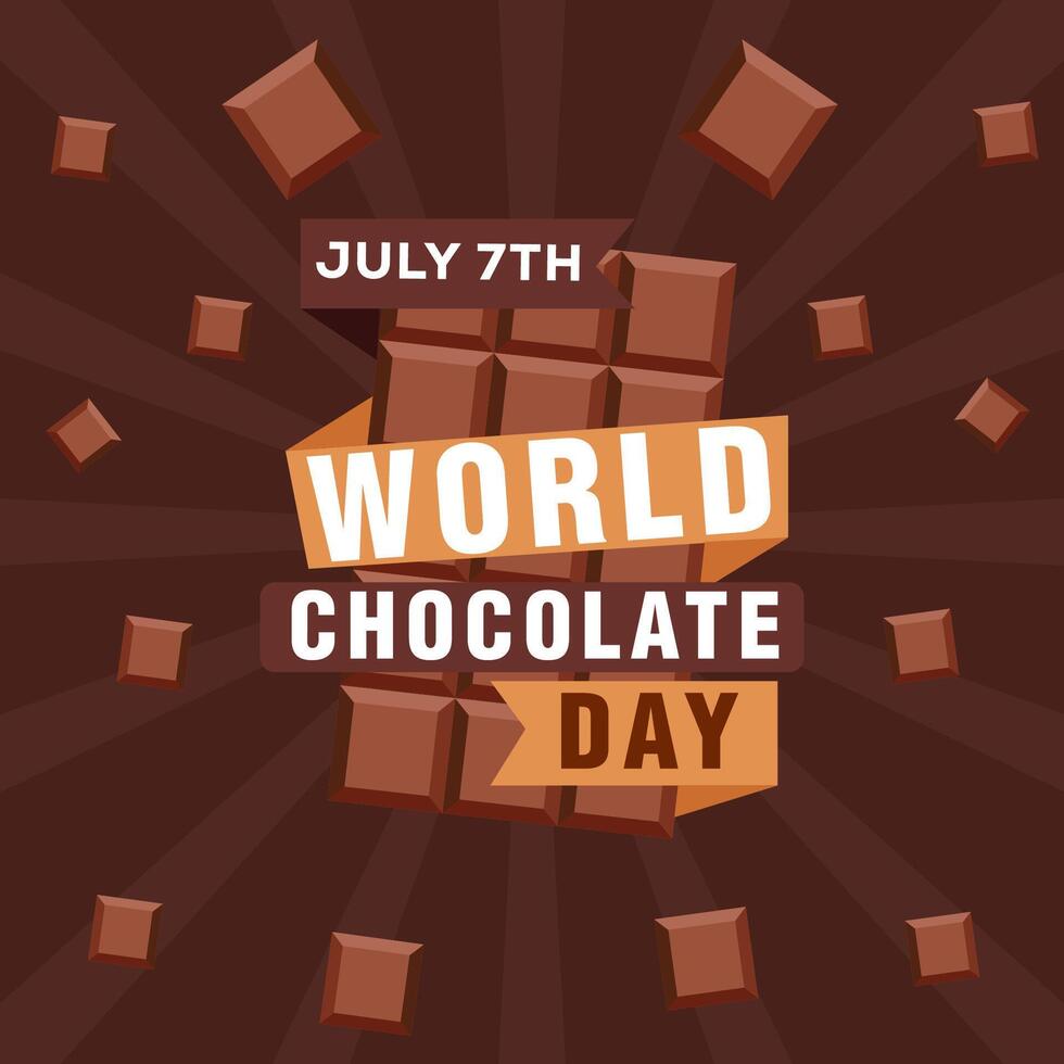 world chocolate day illustration design in flat style vector