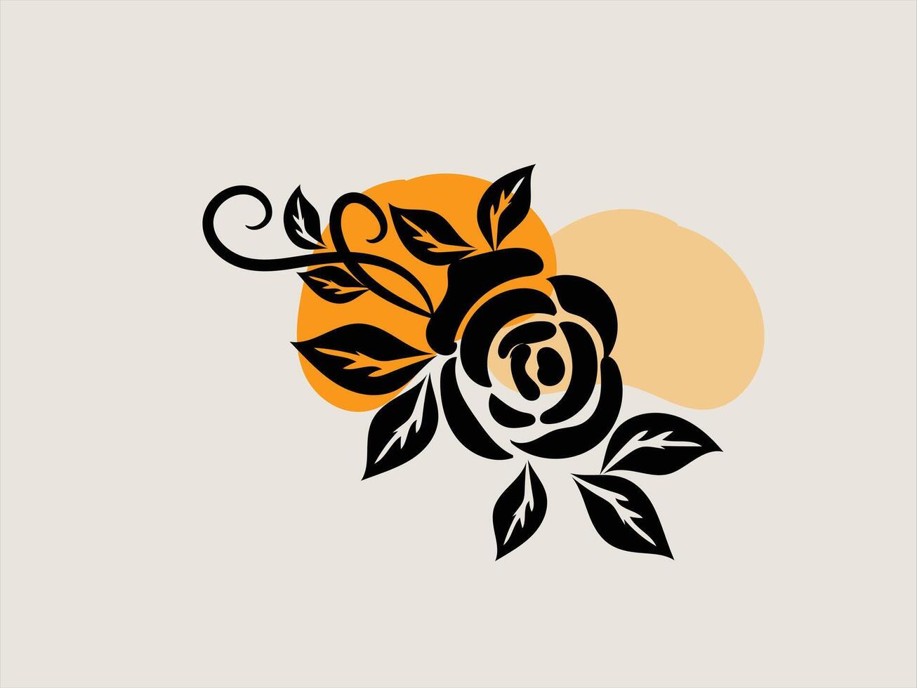 hand drawn simple flower outline vector