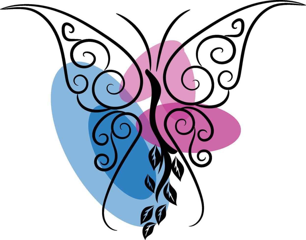 beautiful butterfly outline illustration vector