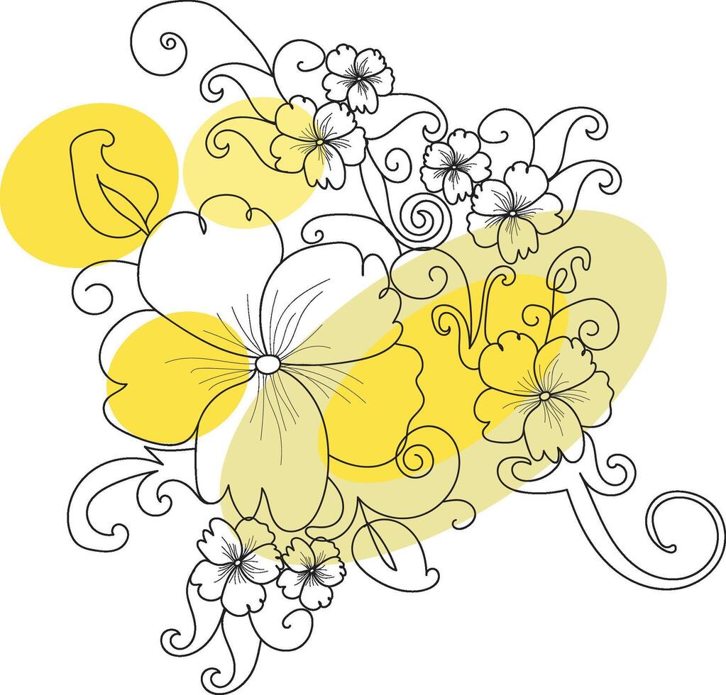 hand drawn floral decorative elements vector