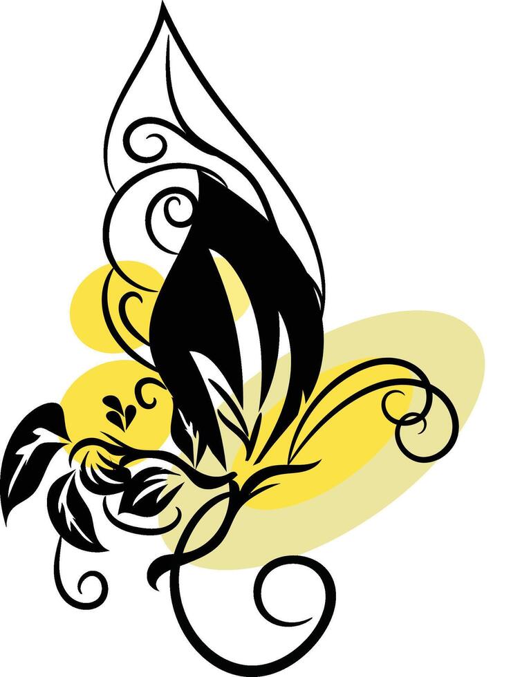 beautiful butterfly outline illustration vector