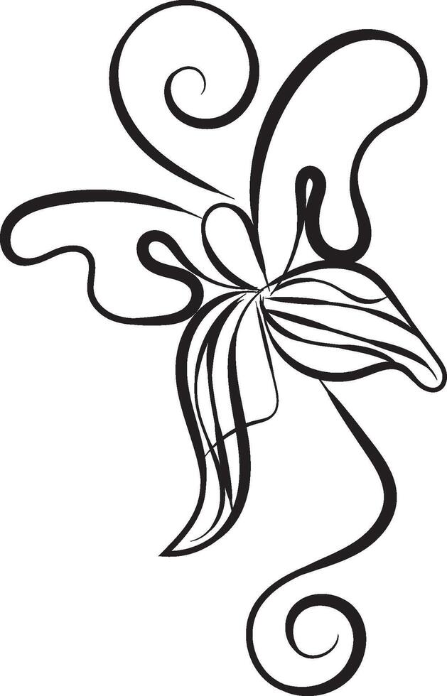 hand drawn butterfly outline set vector