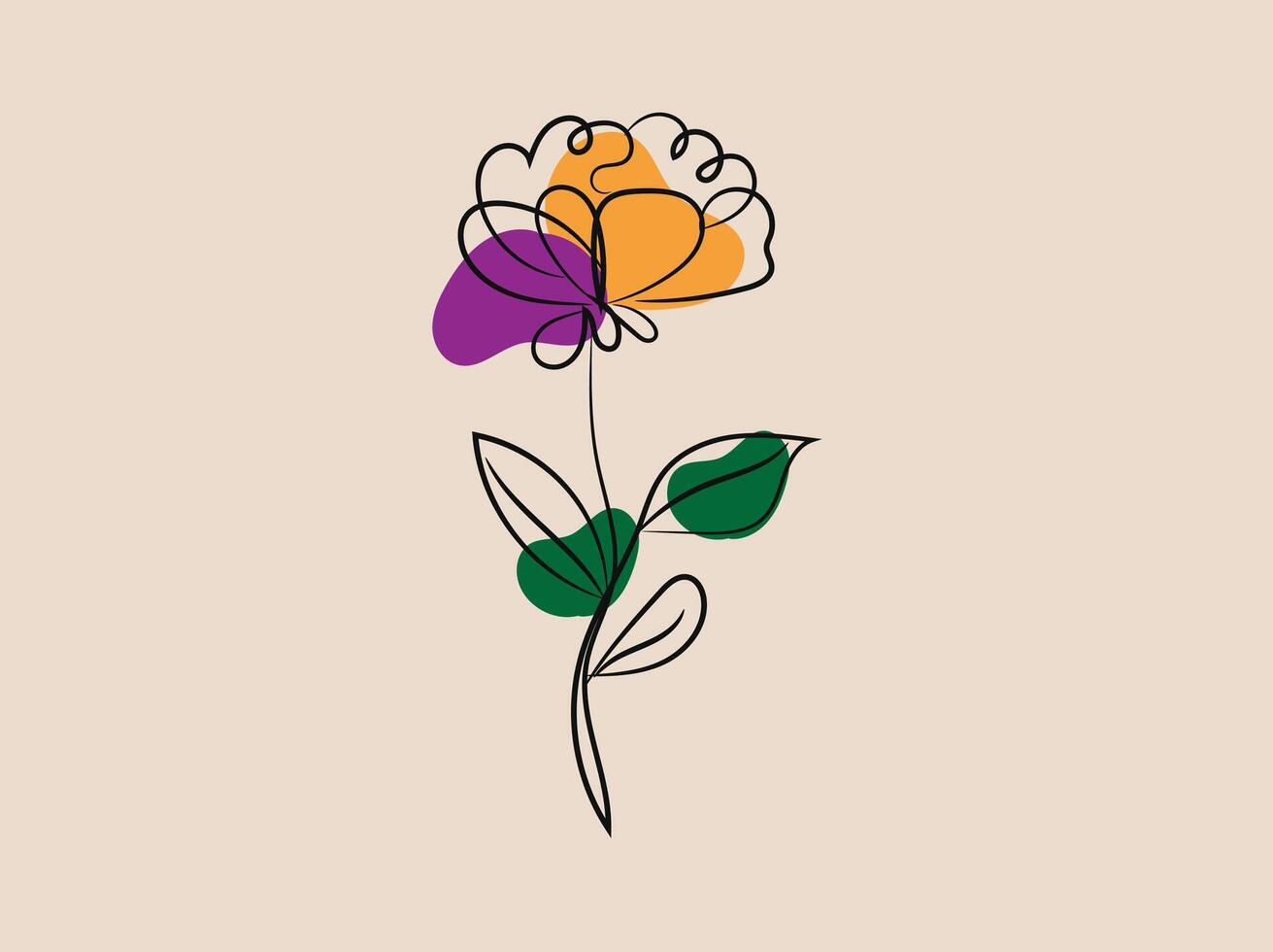 flowers line art vector