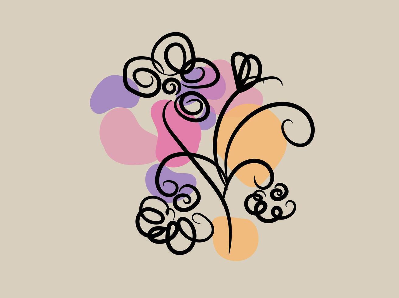 flowers line art vector
