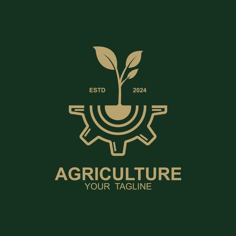 agriculture logo, farm land logo design template design vector