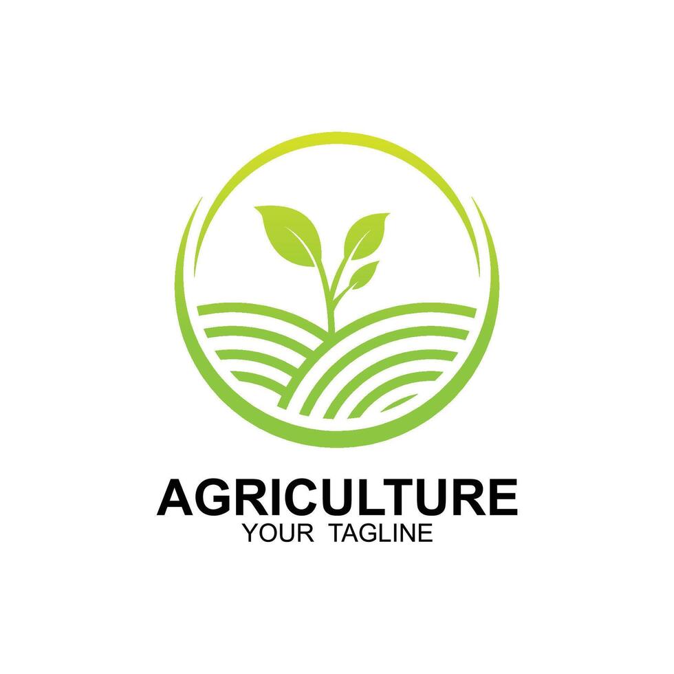 agriculture logo, farm land logo design template design vector