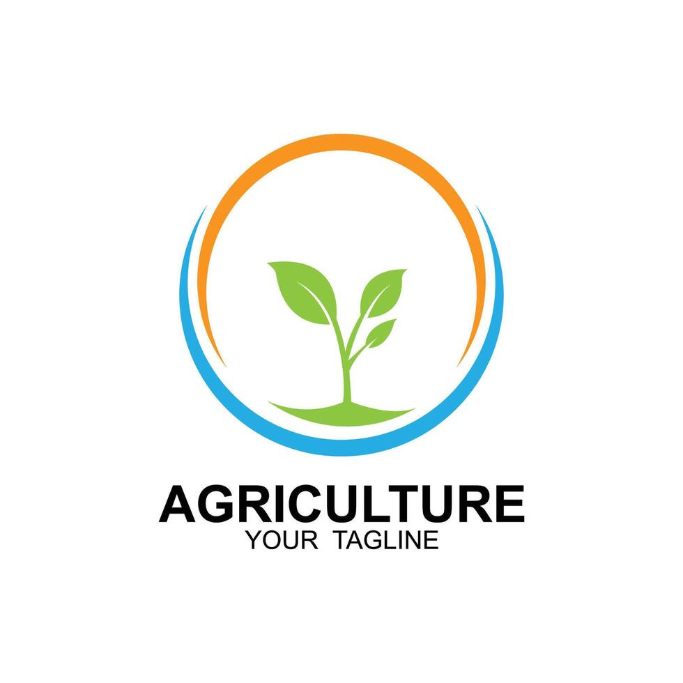 agriculture logo, farm land logo design template design vector