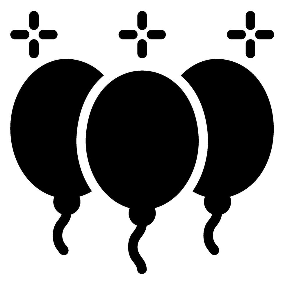 balloons glyph icon vector