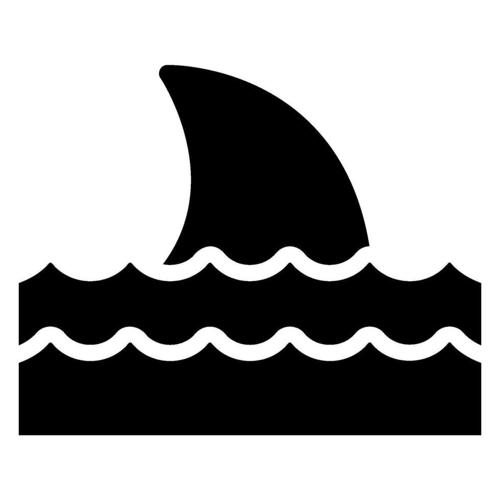 shark glyph icon vector