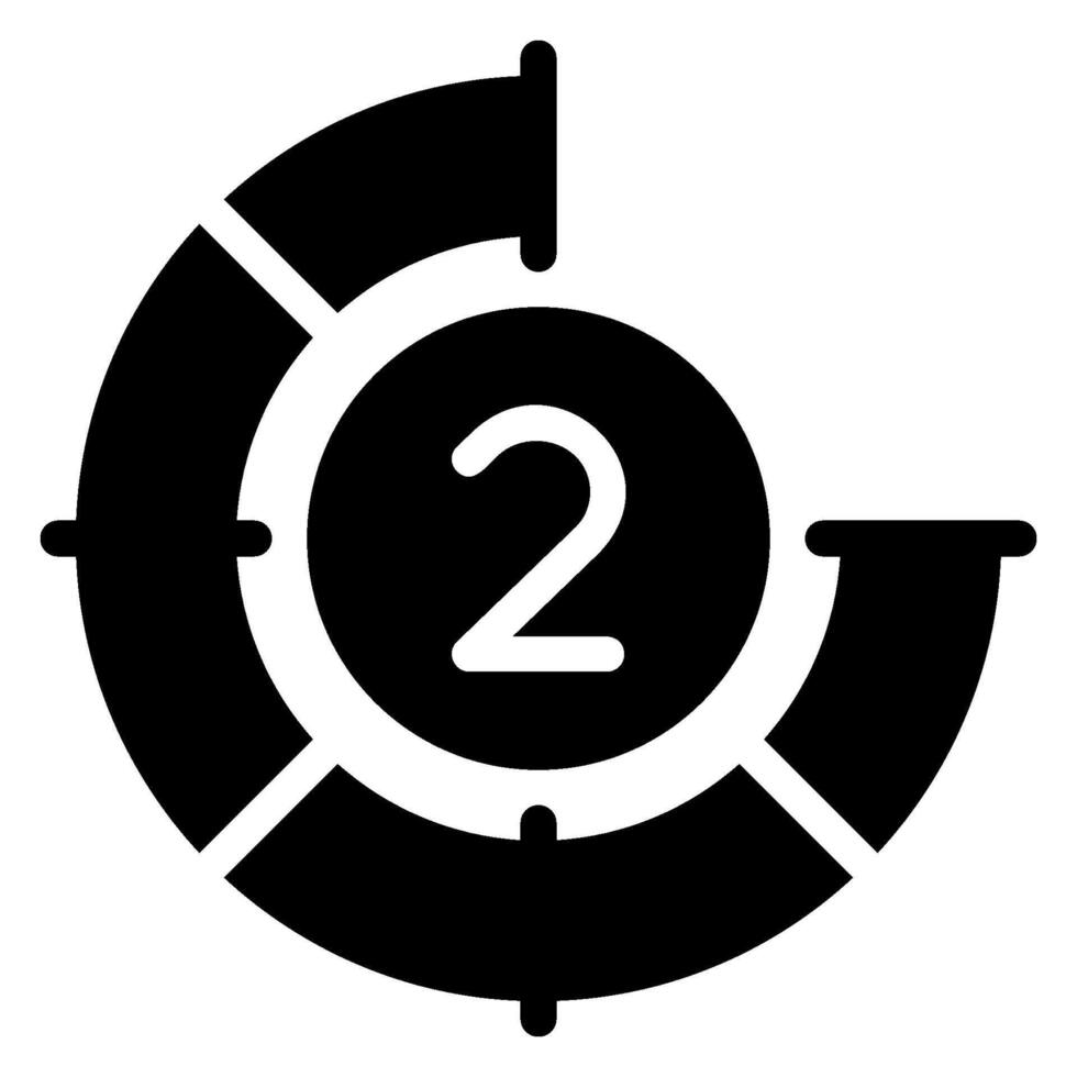 countdown glyph icon vector