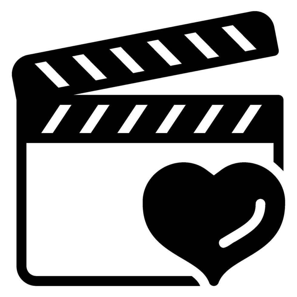 action clapper glyph icon vector