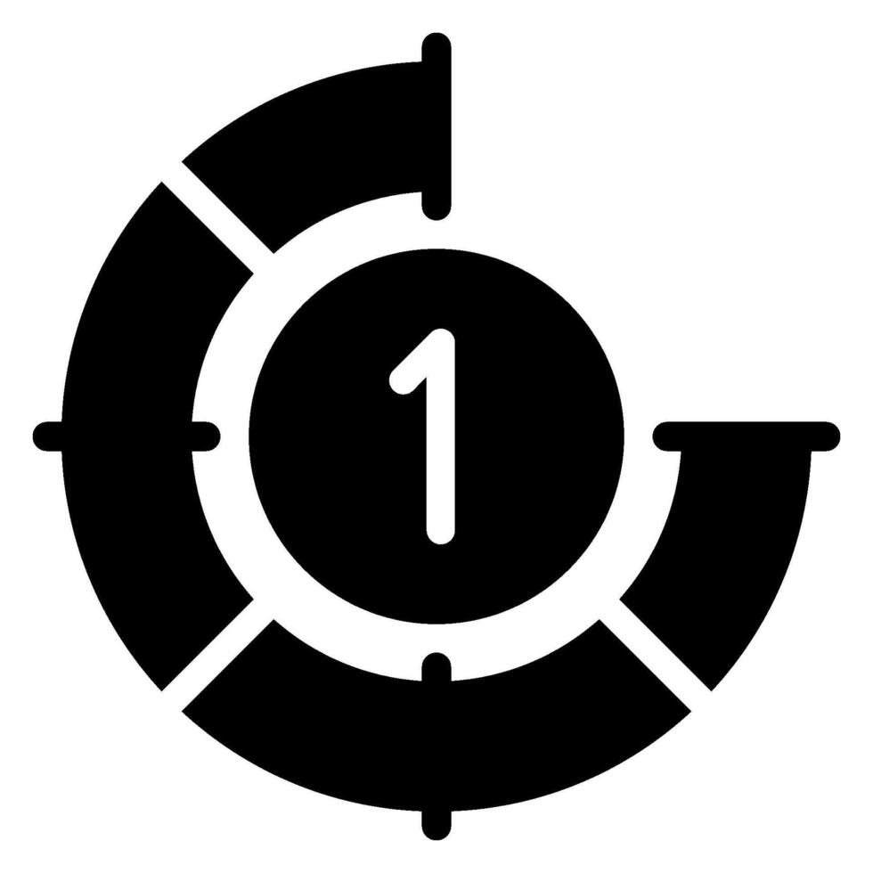 countdown glyph icon vector