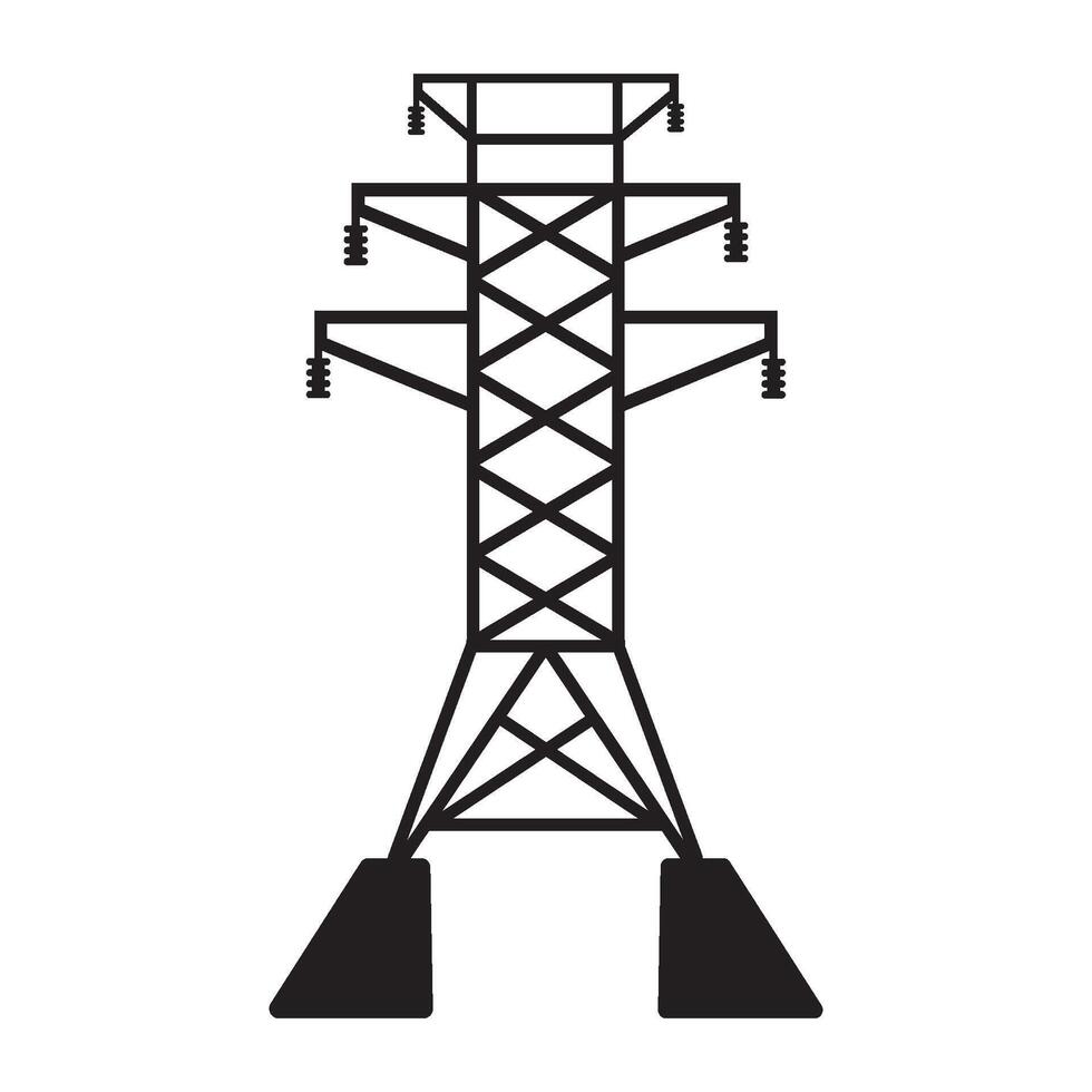 high voltage power line icon vector
