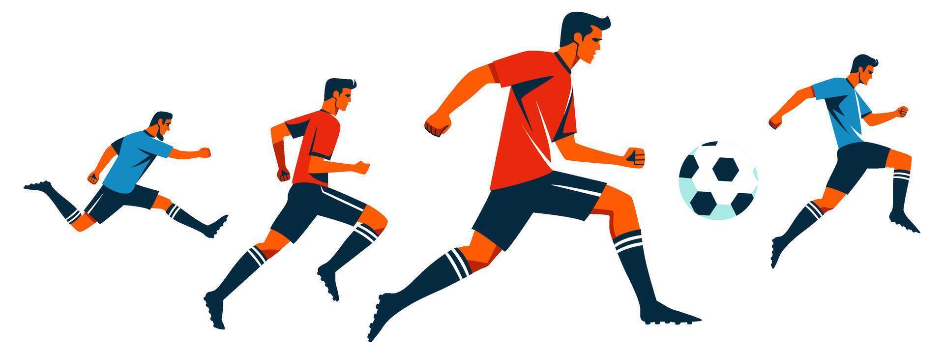 Soccer Players in Action vector