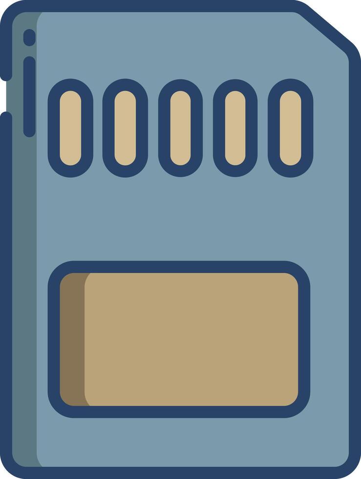 Memory card linear color illustration vector