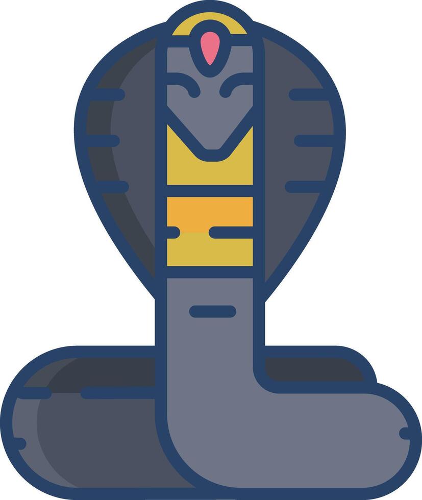 Cobra linear color illustration vector