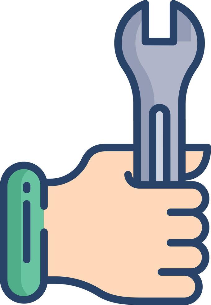 spanner linear color illustration vector